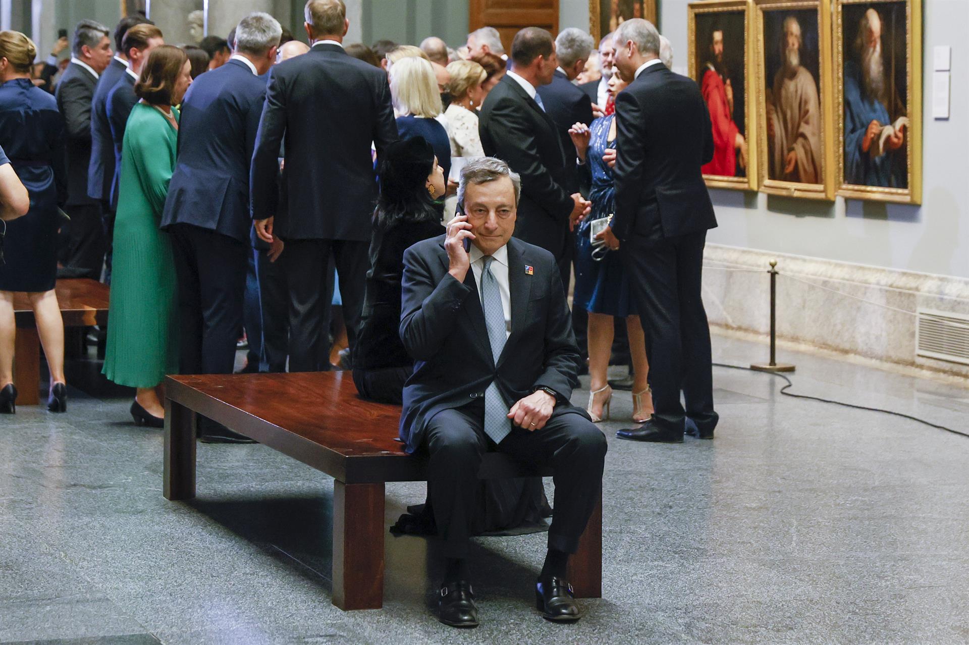Foto de Mario Draghi durante la cumbre de la OTAN