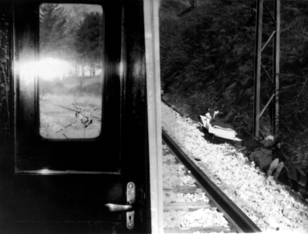 San Sebastián, 5/06/1975.- El guardia civil Mariano Román Madroñal (d), ha resultado muerto al caer del tren en marcha, y su compañero Higinio Martín Domínguez herido, cerca de la estación de Recalde (Guipúzcoa), mientras perseguían a dos presuntos miembros de ETA que subieron al tren correo que hace el recorrido San Sebastián-Bilbao