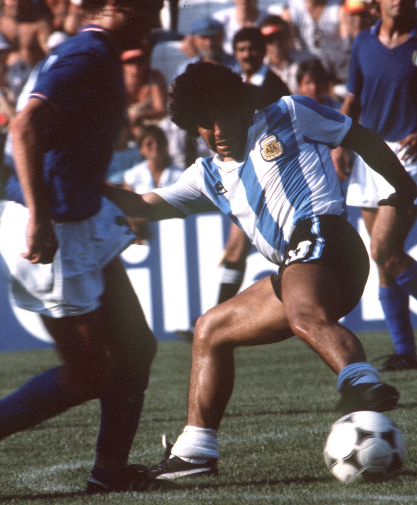 Barcelona 29/06/1982.- Diego Armando Maradona durante el partido Argentina-Italia disputado hoy en Barcelona. EFE
