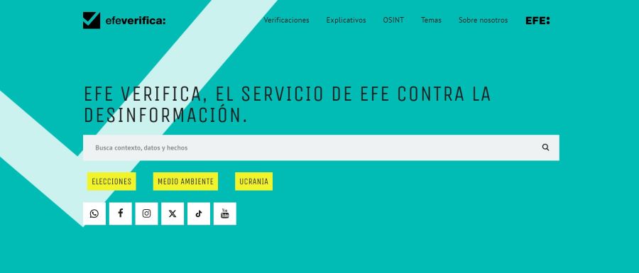 Portada de la web de EFE Verifica. EFE