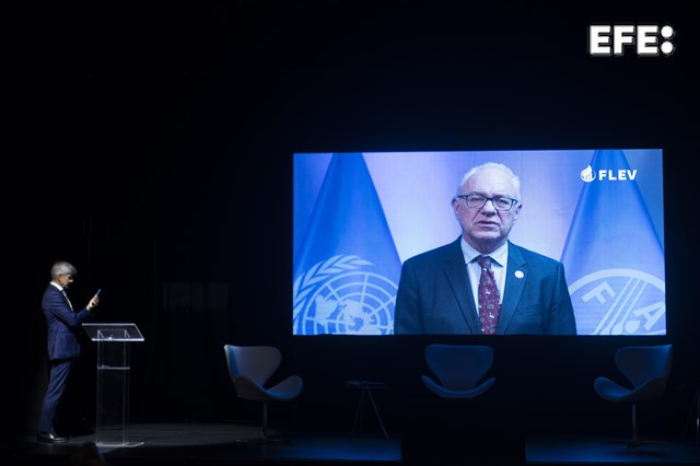 São Paulo (Brasil), 01/10/2024.- El director general adjunto de la FAO, Mario Lubetkin, participa del II Foro Latinoamericano de Economía Verde, en São Paulo (Brasil). EFE/ Isaac Fontana