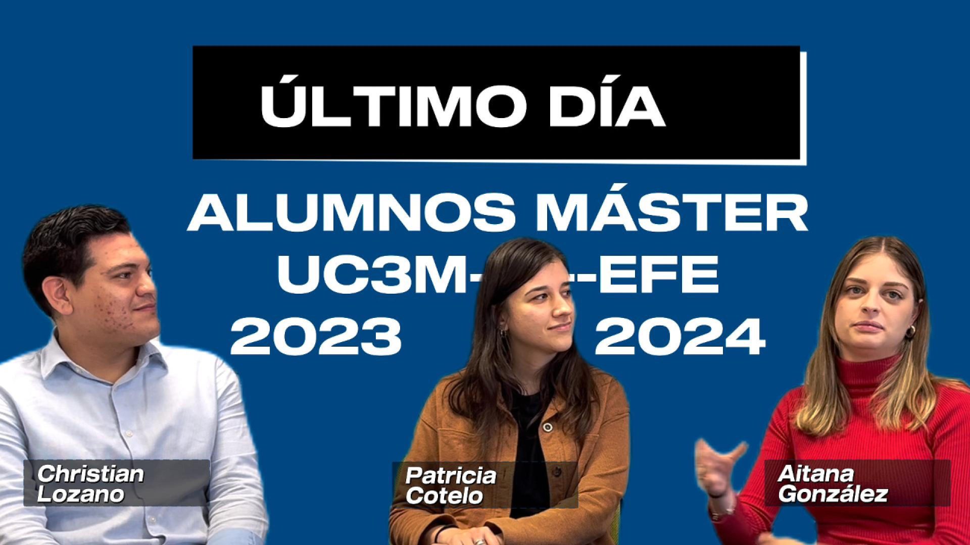 Foto los alumnos del curso 2023-24 del Máster UC3M-EFE al concluir su formación