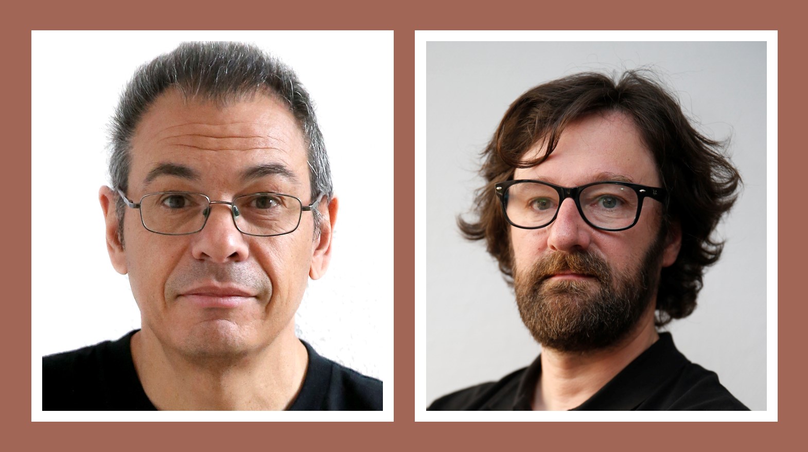 Retratos de Fernando Villar, Premio Imagen del Parlamento 2024, y de Chema Moya (d), reconocido con un accésit por otra imagen. EFE