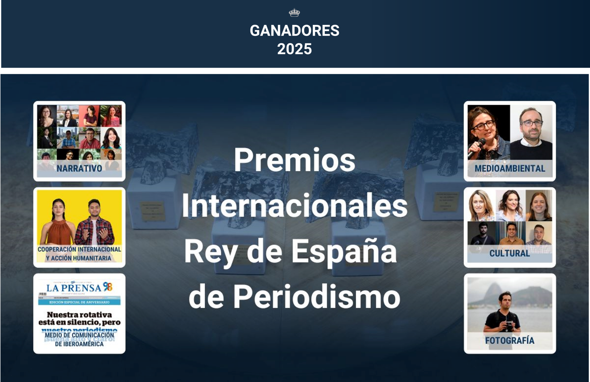 Madrid, 20 mar (EFE).- Los Premios Internacionales Rey de España de Periodismo han reconocido la lucha por la libertad de prensa en Nicaragua (La Prensa) y Venezuela (plataforma periodística CONNECTAS); el valor del periodismo transfronterizo; la mirada a los desprotegidos en Brasil; la figura de mujer moderna de la primera santa argentina y la investigación del agua contaminada en España.