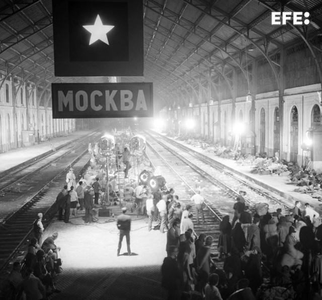 El Museo del Ferrocarril de Madrid presenta la exposición «Estación Zhivago», una exhibición de gran formato sobre el clásico rodado en Delicias con 20 fotografías de la Agencia EFE
