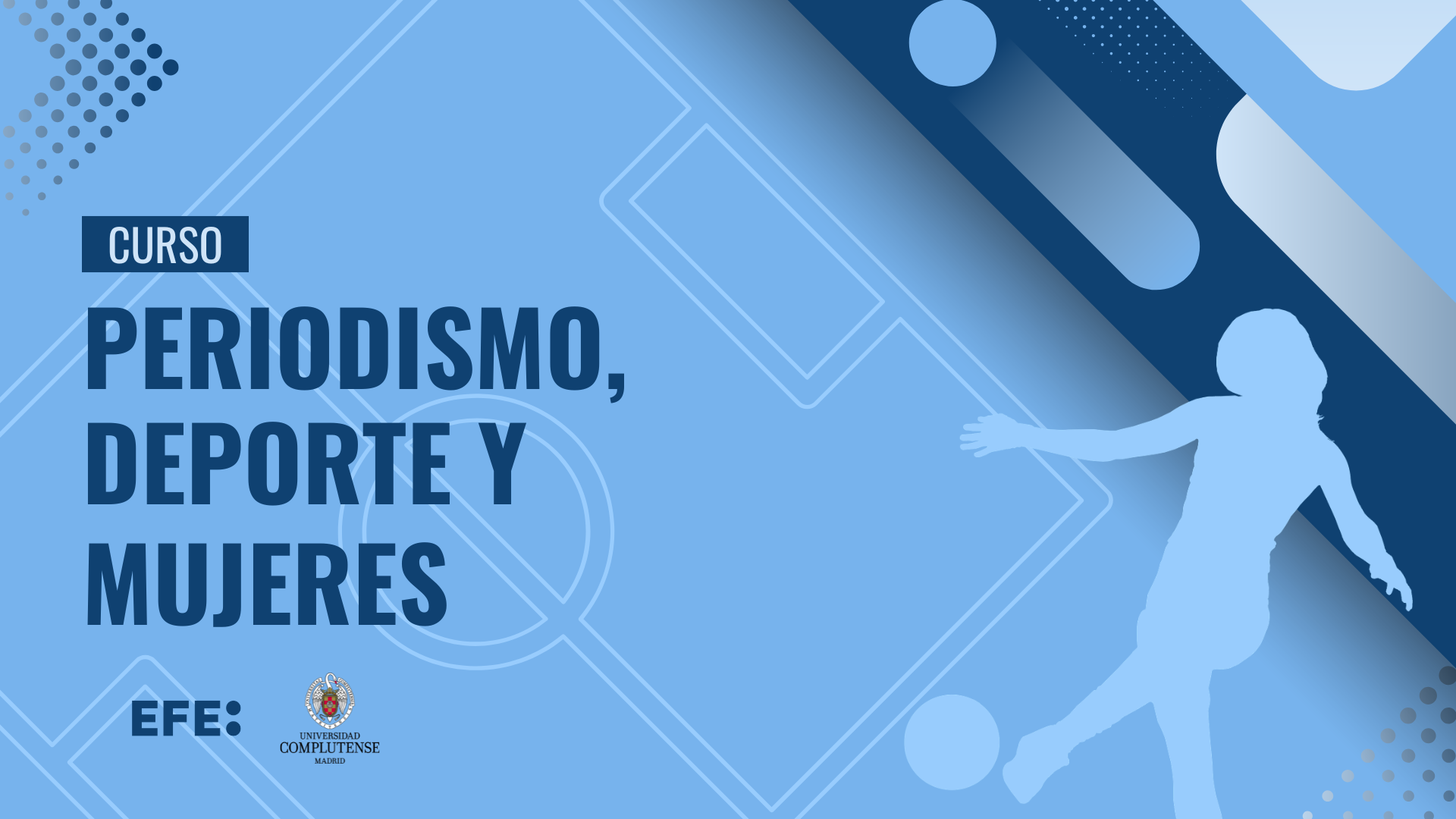 Imagen del cartel del Curso de periodismo, deporte y mujeres